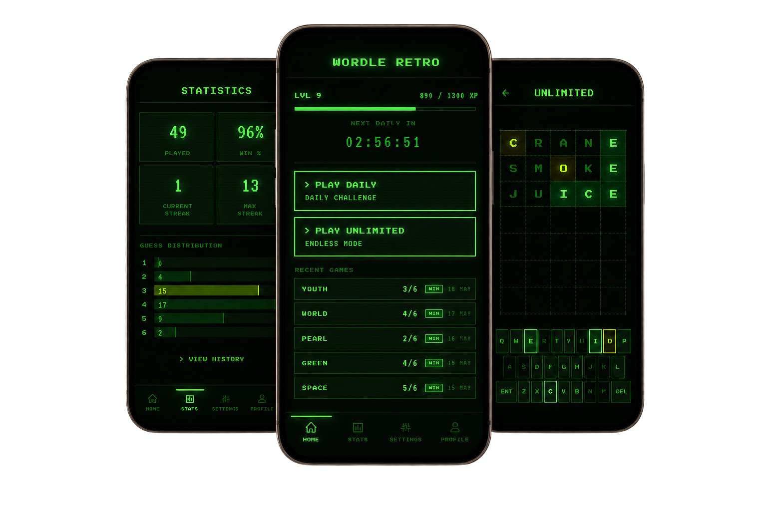 Wordle Retro — game showcase